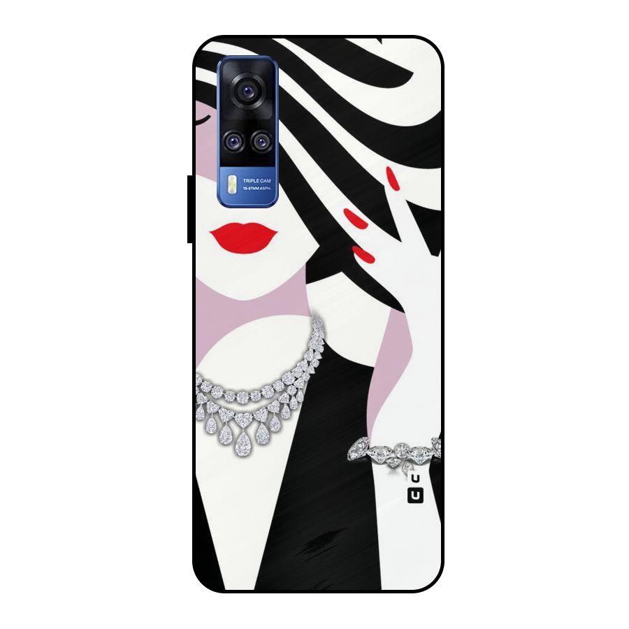 Women Beauty Metal Back Case for Vivo Y51