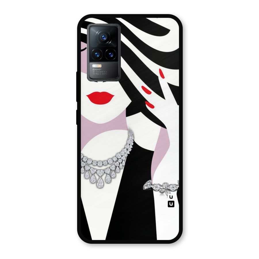 Women Beauty Metal Back Case for Vivo Y73