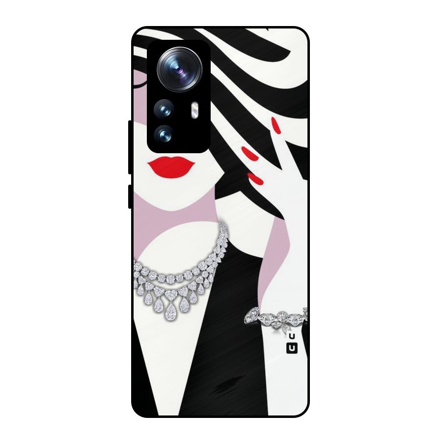 Women Beauty Metal Back Case for Xiaomi 12 Pro