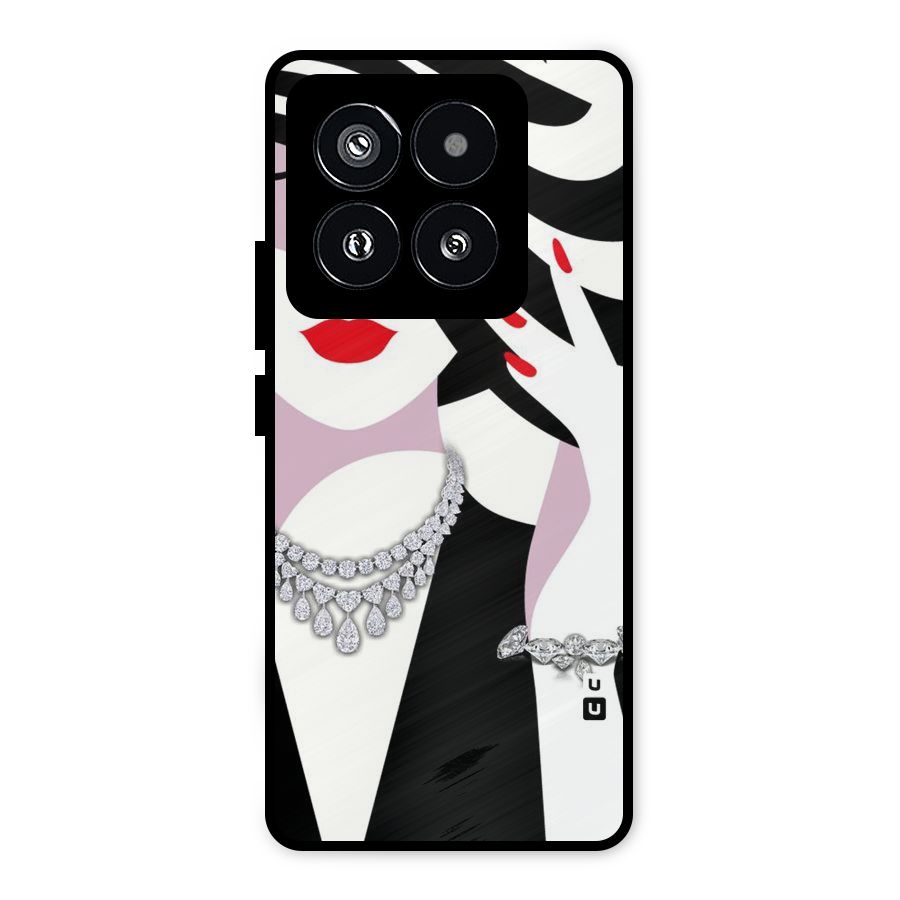 Women Beauty Metal Back Case for Xiaomi 14 Pro