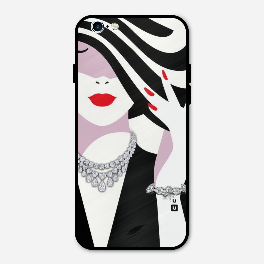Women Beauty Metal Back Case for iPhone 6 6s