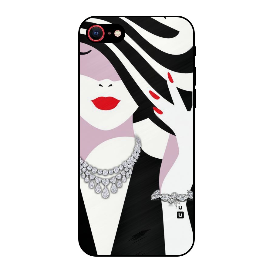 Women Beauty Metal Back Case for iPhone 7
