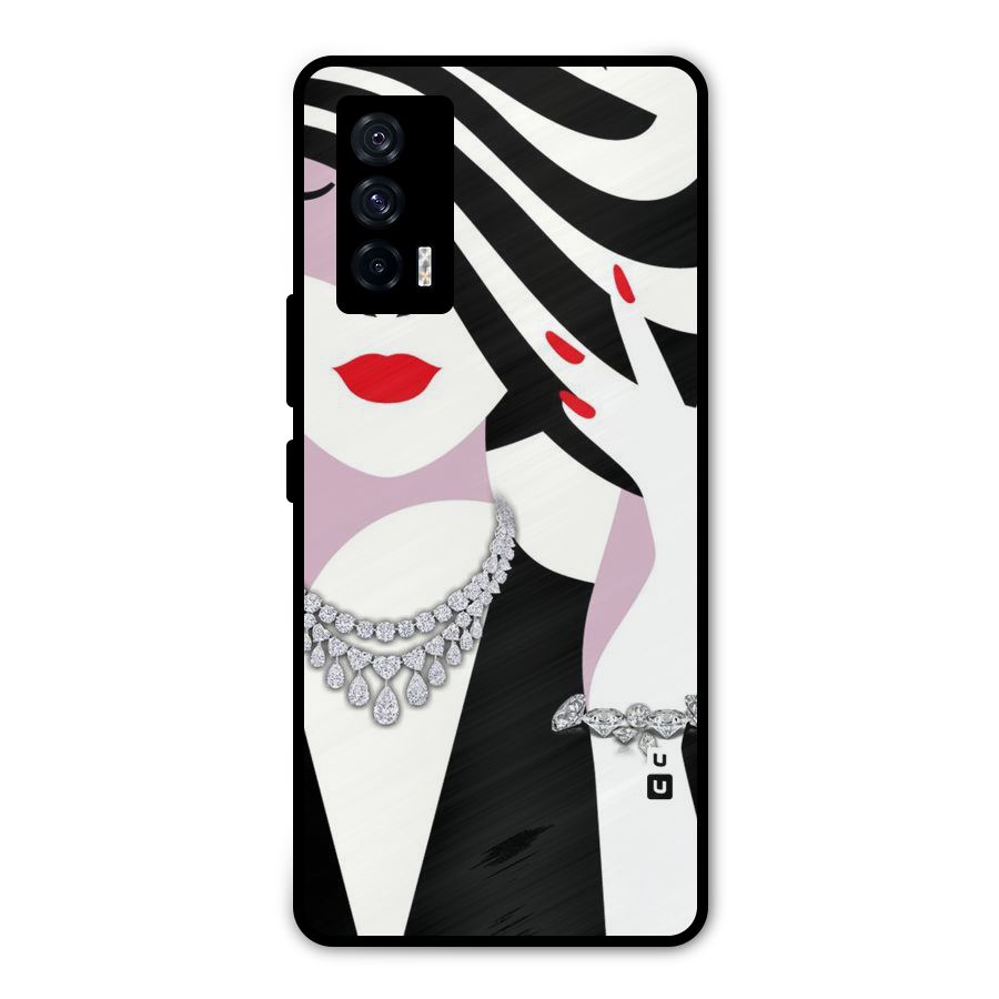 Women Beauty Metal Back Case for iQOO 7 5G