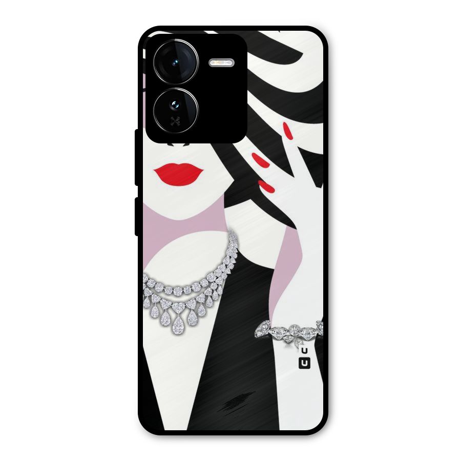 Women Beauty Metal Back Case for iQOO Z9