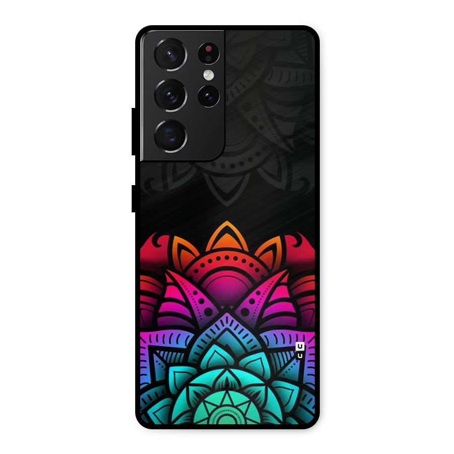 Wonderful Floral Metal Back Case for Galaxy S21 Ultra 5G