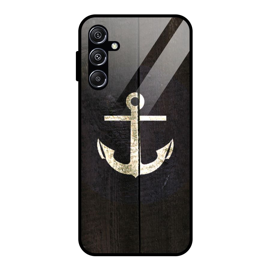 Wood Anchor Glass Back Case for Galaxy M34 5G