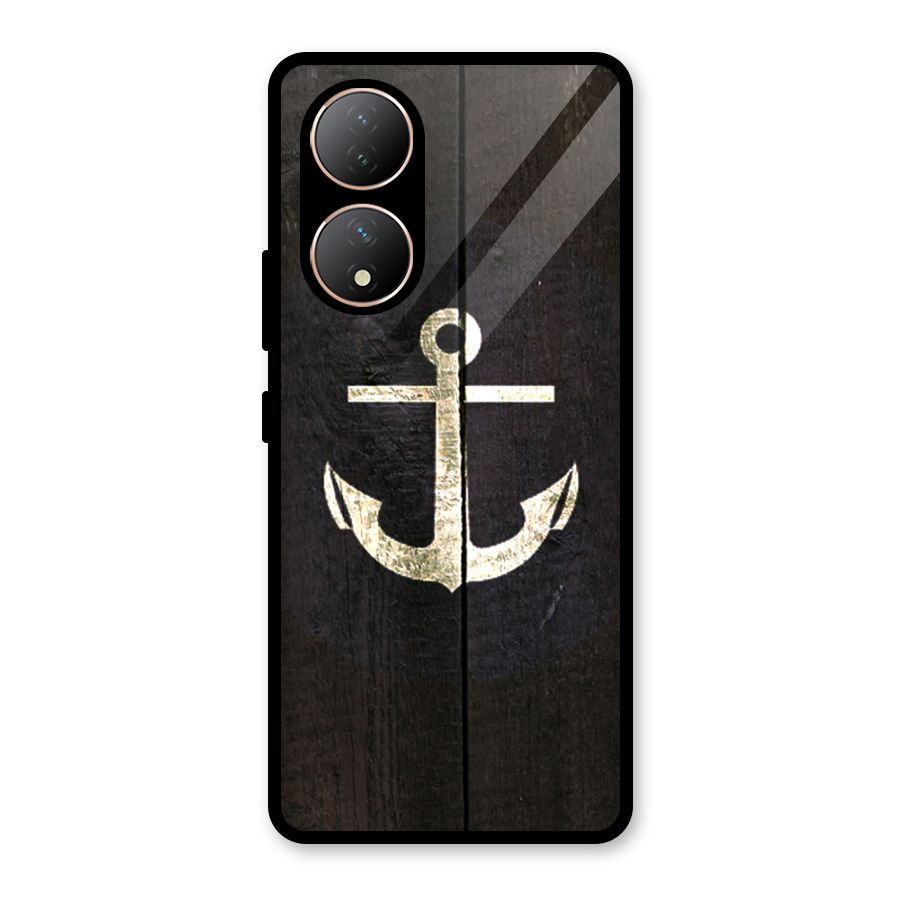 Wood Anchor Glass Back Case for Vivo T2