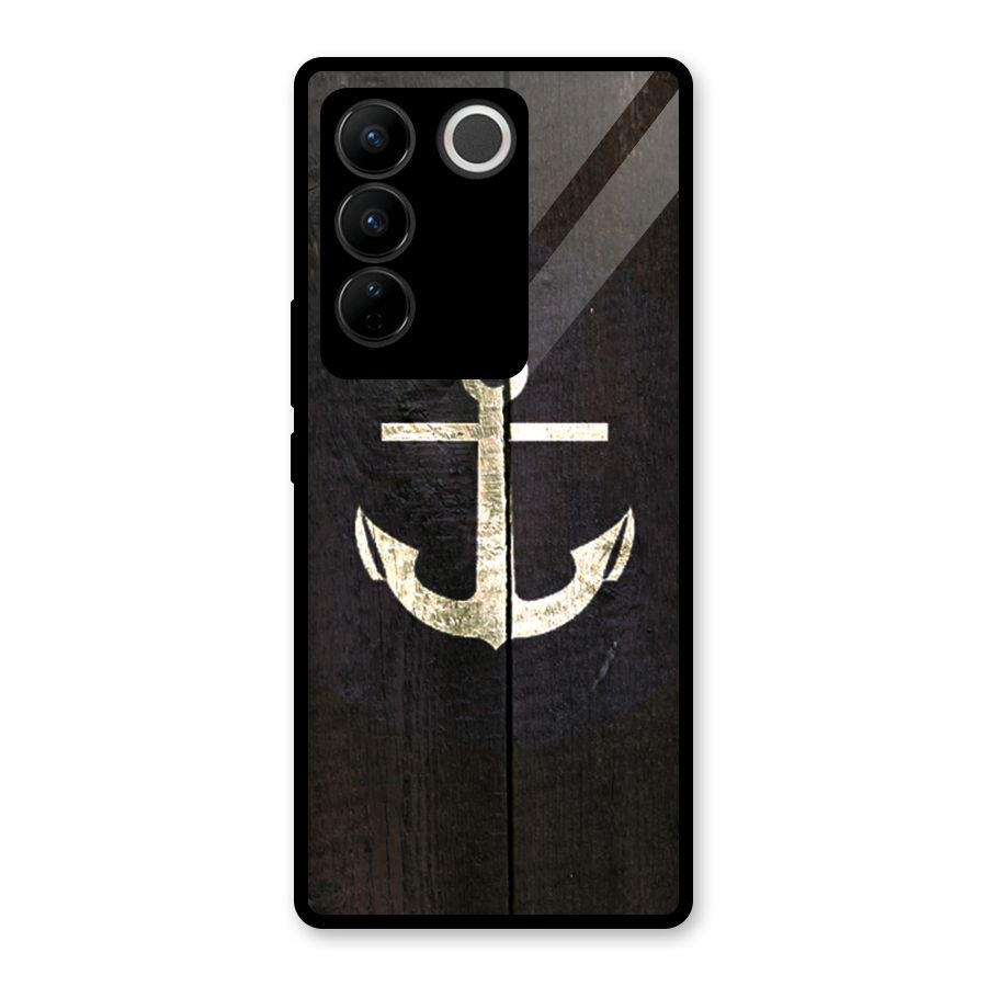 Wood Anchor Glass Back Case for Vivo V27 Pro