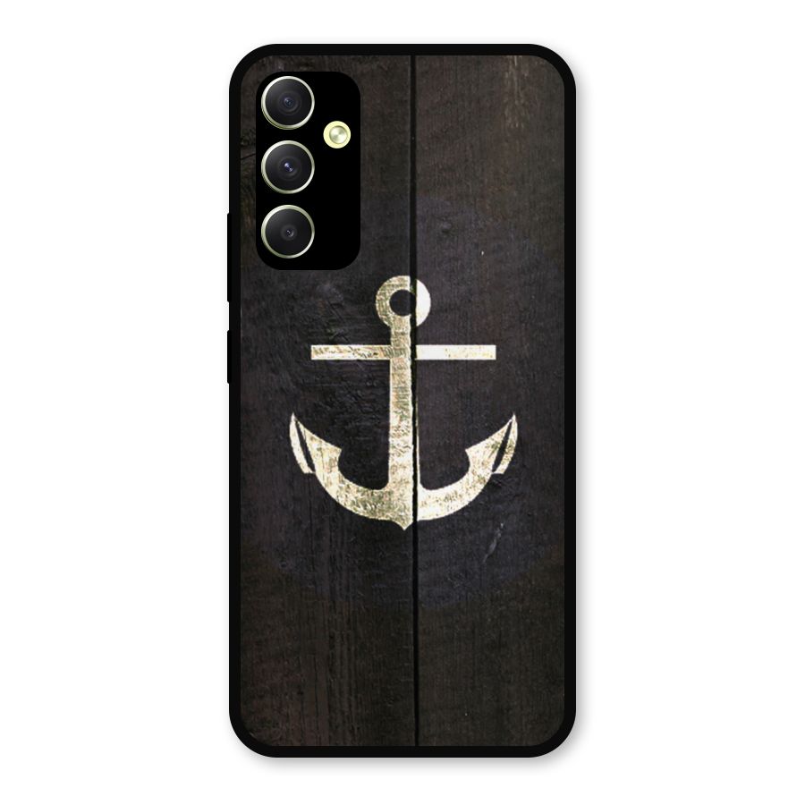 Wood Anchor Metal Back Case for Galaxy A34