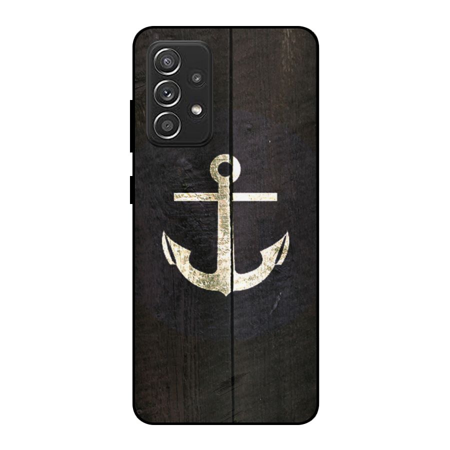 Wood Anchor Metal Back Case for Galaxy A52s 5G