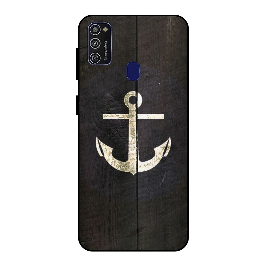 Wood Anchor Metal Back Case for Galaxy M21