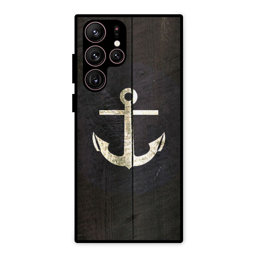 Wood Anchor Metal Back Case for Galaxy S22 Ultra 5G