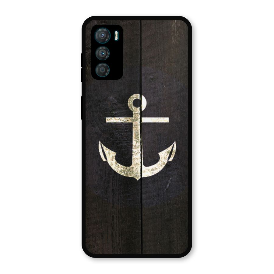 Wood Anchor Metal Back Case for Moto G42