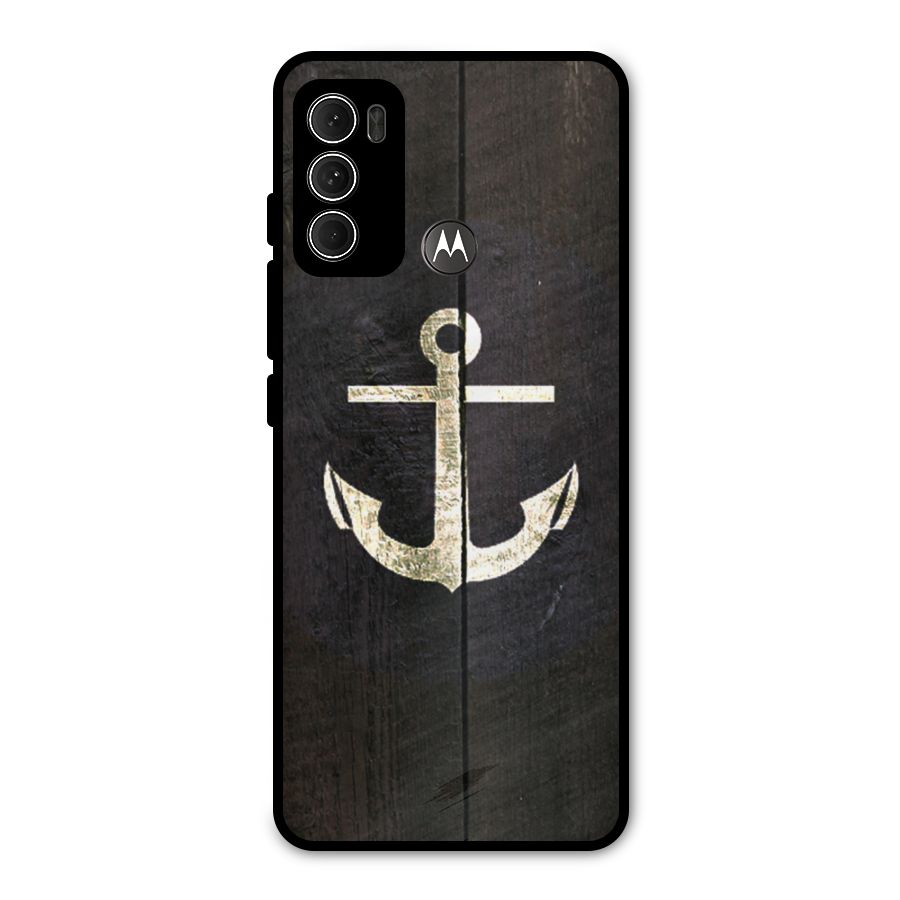 Wood Anchor Metal Back Case for Moto G60