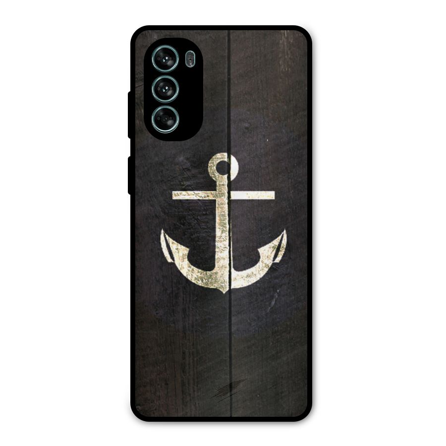 Wood Anchor Metal Back Case for Moto G62