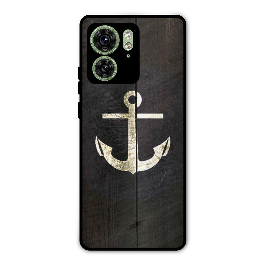 Wood Anchor Metal Back Case for Motorola Edge 40 5G