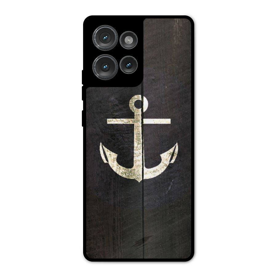 Wood Anchor Metal Back Case for Motorola Edge 50