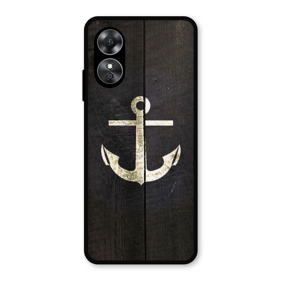 Wood Anchor Metal Back Case for Oppo A17