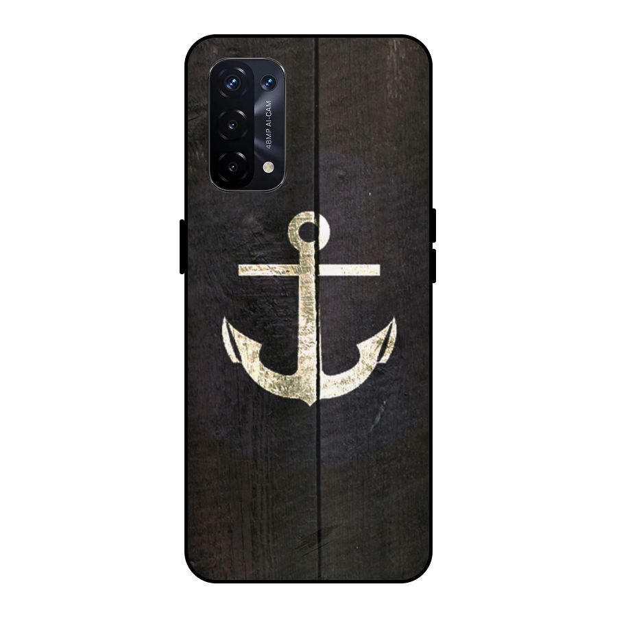 Wood Anchor Metal Back Case for Oppo A74 5G