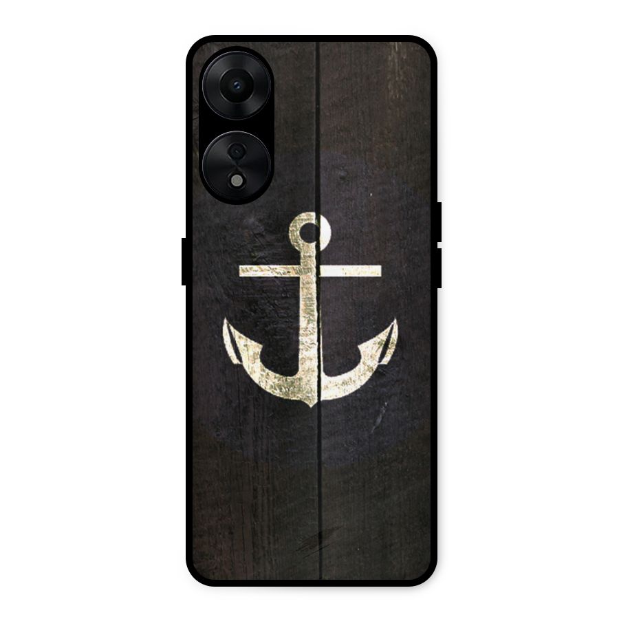 Wood Anchor Metal Back Case for Oppo A78 5G