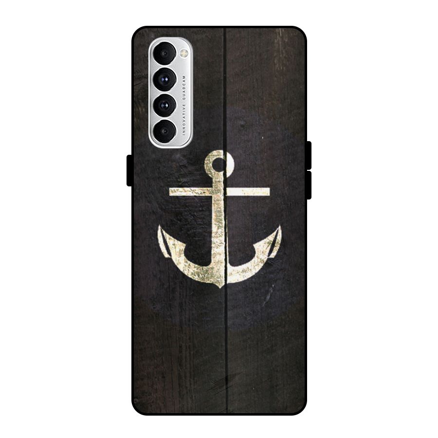 Wood Anchor Metal Back Case for Oppo Reno4 Pro