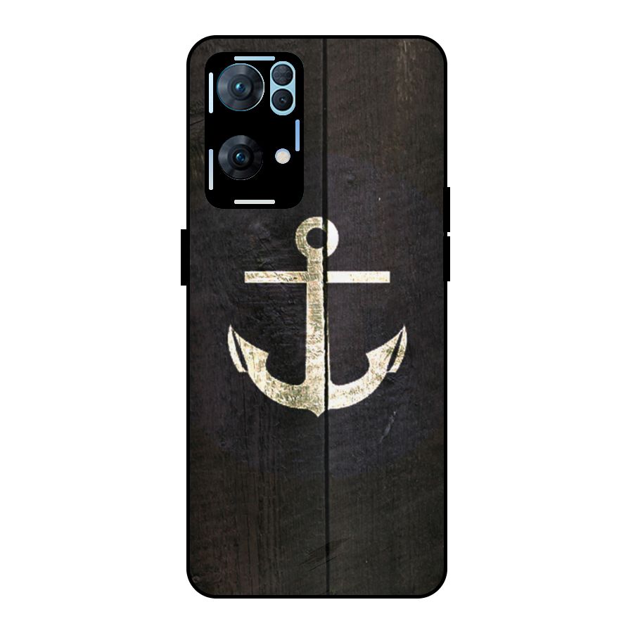 Wood Anchor Metal Back Case for Oppo Reno7 Pro 5G