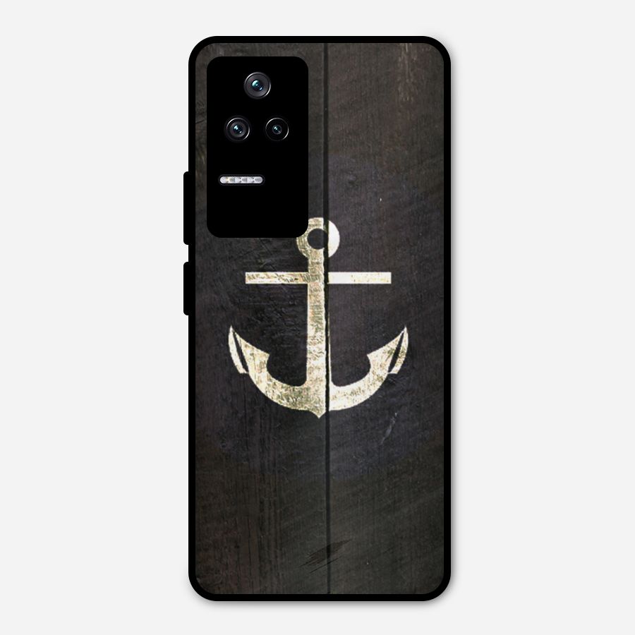 Wood Anchor Metal Back Case for Poco F4 5G