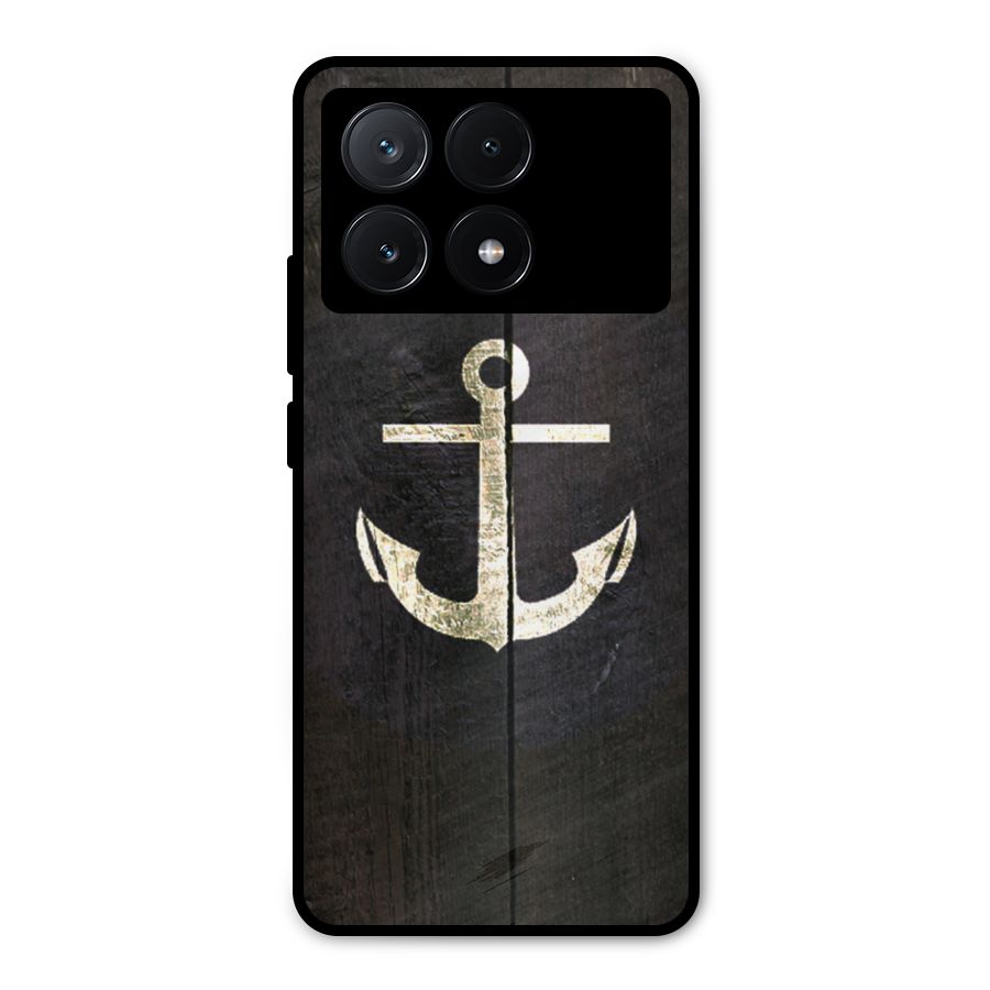 Wood Anchor Metal Back Case for Poco X6 Pro
