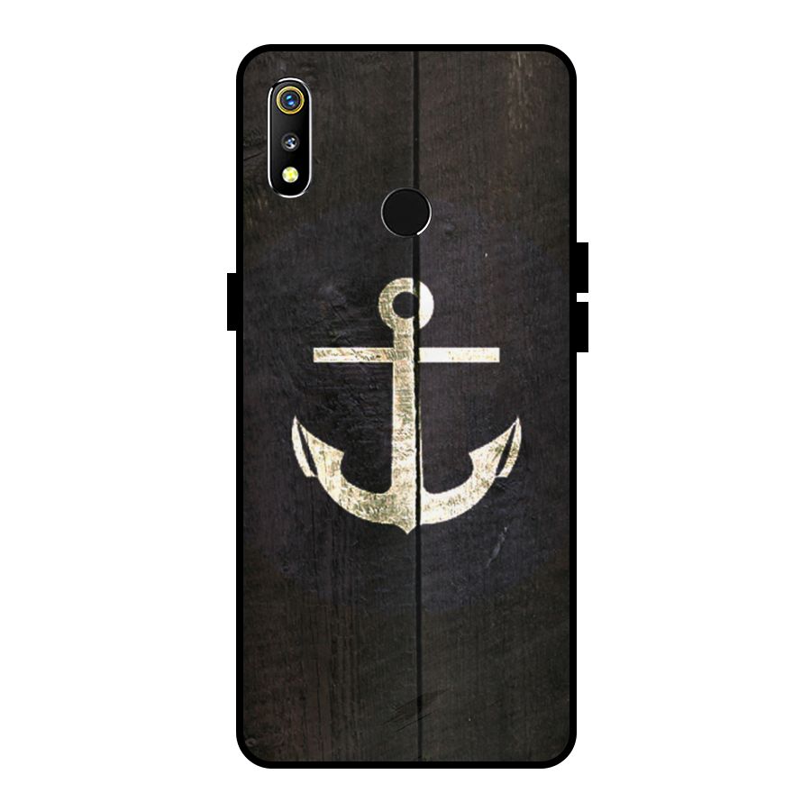 Wood Anchor Metal Back Case for Realme 3i