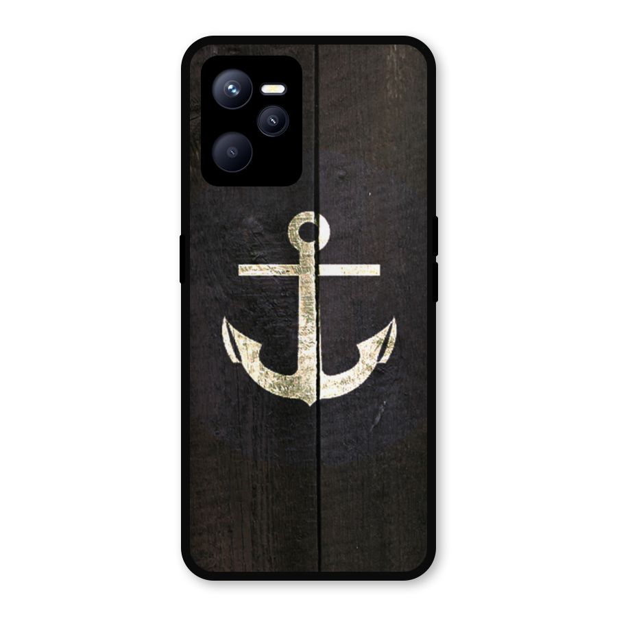 Wood Anchor Metal Back Case for Realme C35