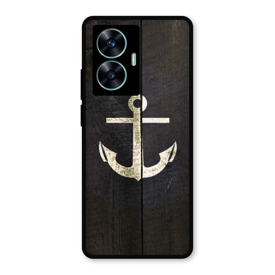 Wood Anchor Metal Back Case for Realme C55