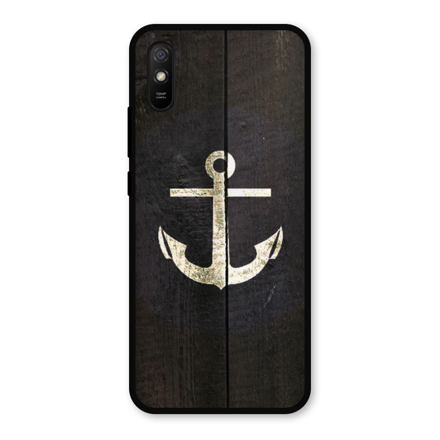Wood Anchor Metal Back Case for Redmi 9a