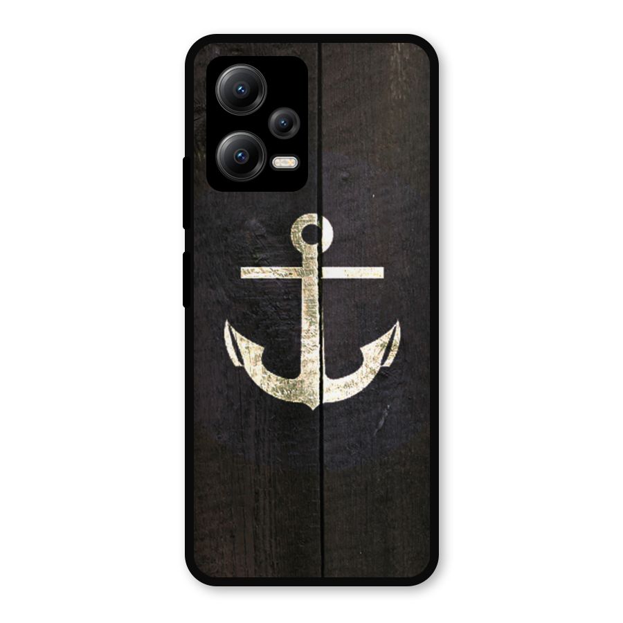 Wood Anchor Metal Back Case for Redmi Note 12 5G