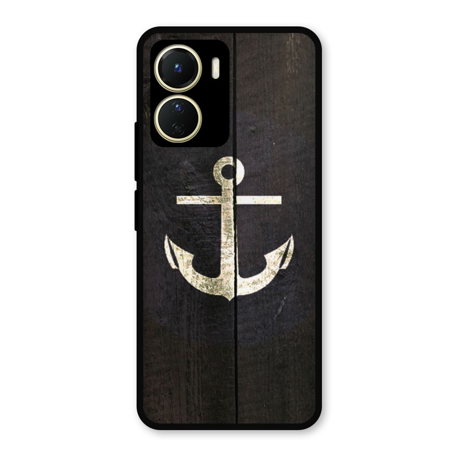 Wood Anchor Metal Back Case for Vivo T2x