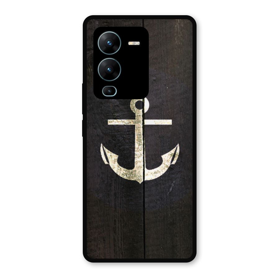 Wood Anchor Metal Back Case for Vivo V25 Pro
