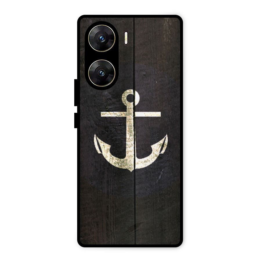 Wood Anchor Metal Back Case for Vivo V29e