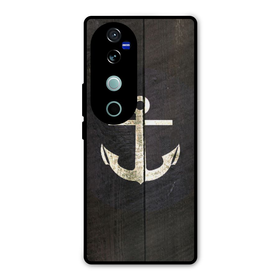 Wood Anchor Metal Back Case for Vivo V40 Pro