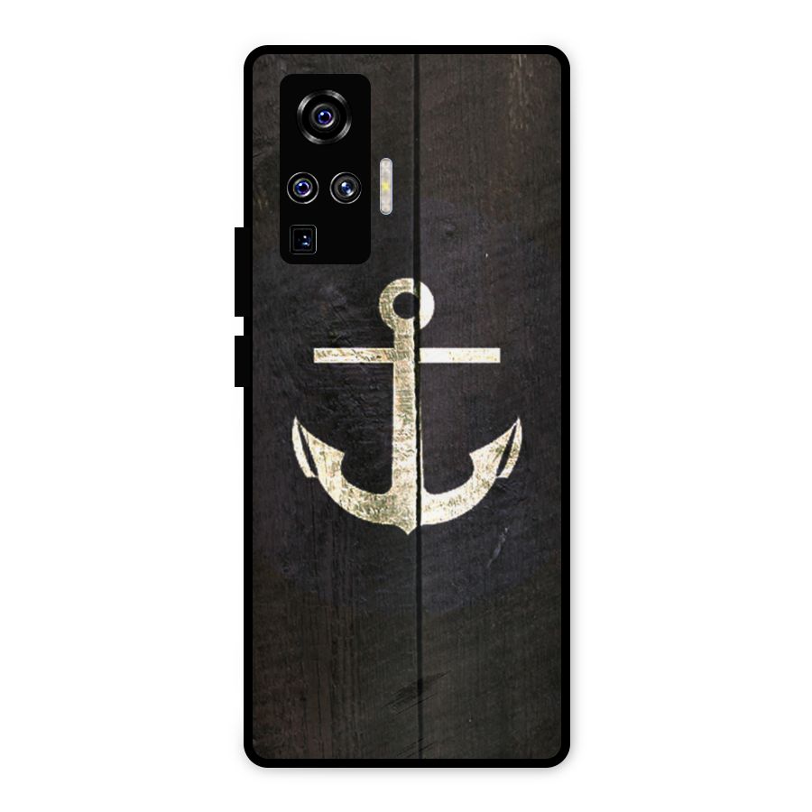 Wood Anchor Metal Back Case for Vivo X50 Pro