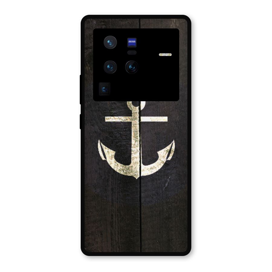 Wood Anchor Metal Back Case for Vivo X80 Pro