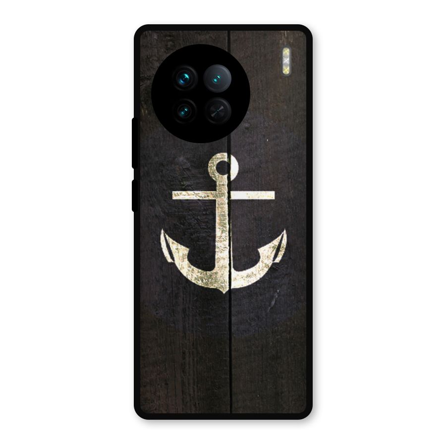 Wood Anchor Metal Back Case for Vivo X90