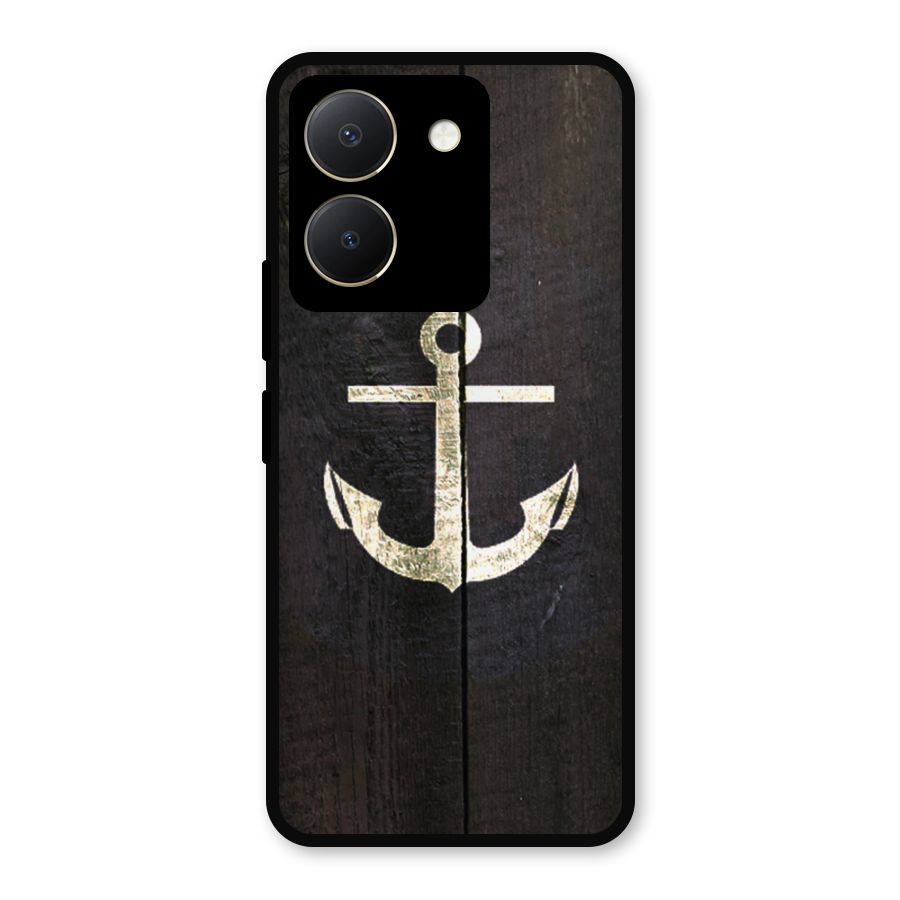 Wood Anchor Metal Back Case for Vivo Y36