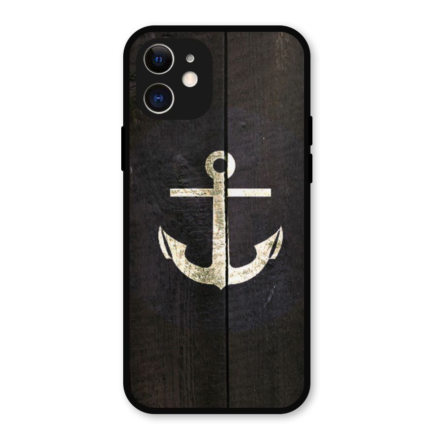 Wood Anchor Metal Back Case for iPhone 12