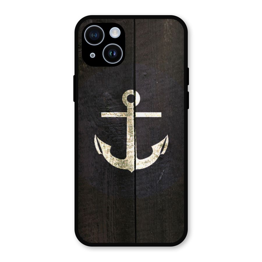 Wood Anchor Metal Back Case for iPhone 14