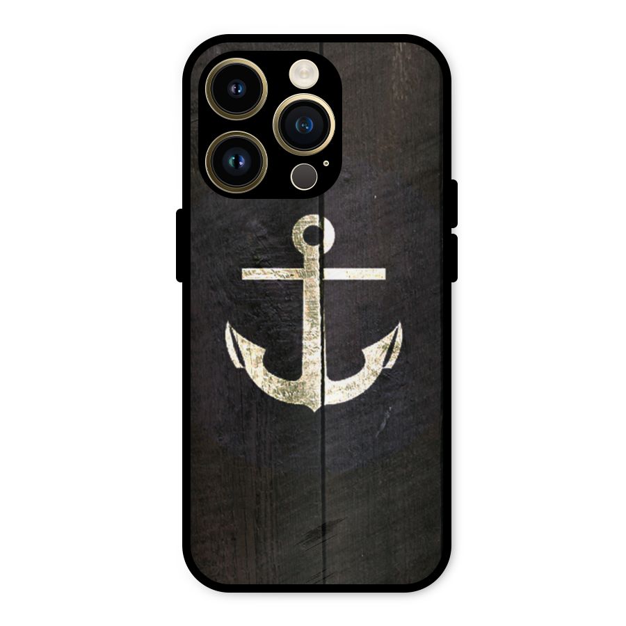 Wood Anchor Metal Back Case for iPhone 14 Pro