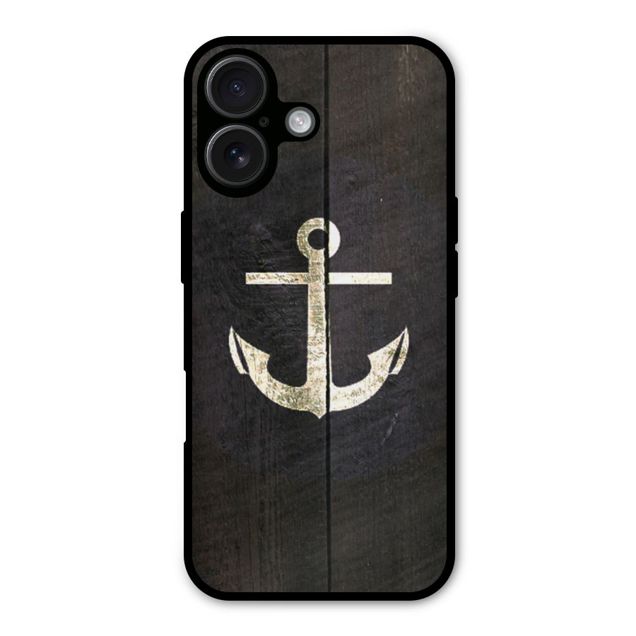 Wood Anchor Metal Back Case for iPhone 16