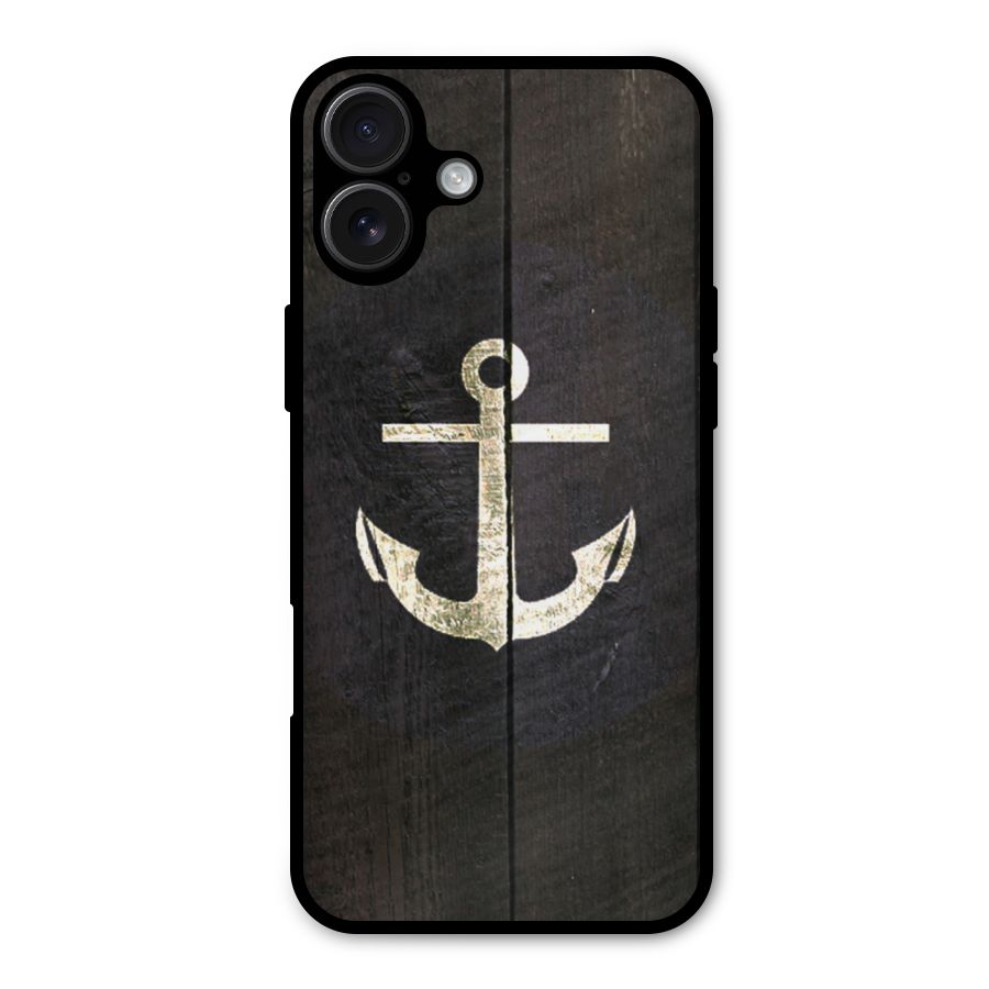 Wood Anchor Metal Back Case for iPhone 16 Plus
