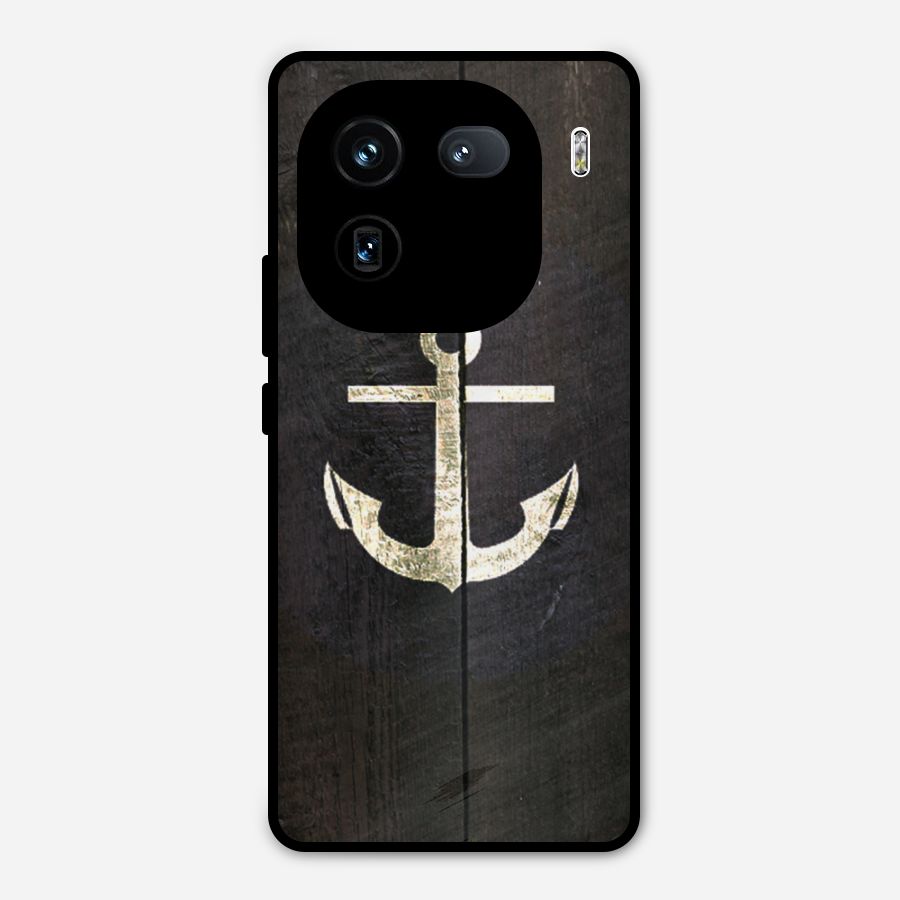 Wood Anchor Metal Back Case for iQOO 12