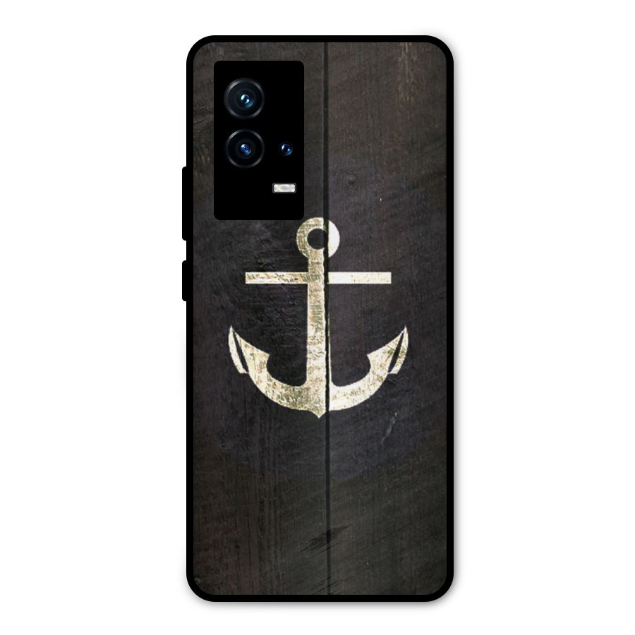 Wood Anchor Metal Back Case for iQOO 9 5G