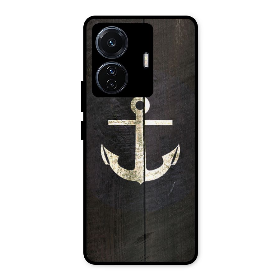 Wood Anchor Metal Back Case for iQOO Z6