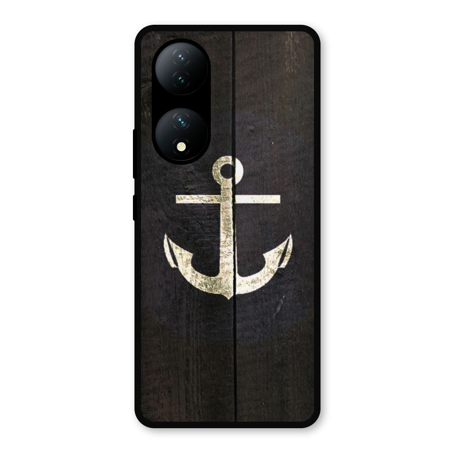 Wood Anchor Metal Back Case for iQOO Z7
